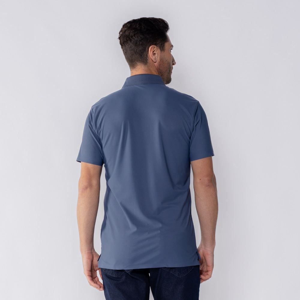 Camisa Polo Masculina De Poliamida Pacific Blue