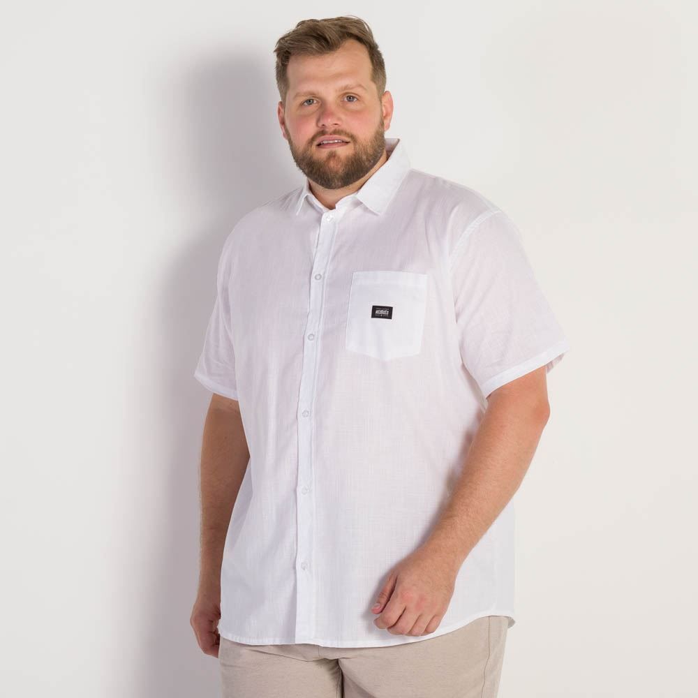 Camisa Polo Masculina Lisa com Bolso Nicoboco Plus