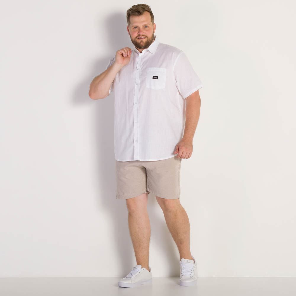 Camisa Polo Masculina Lisa com Bolso Nicoboco Plus