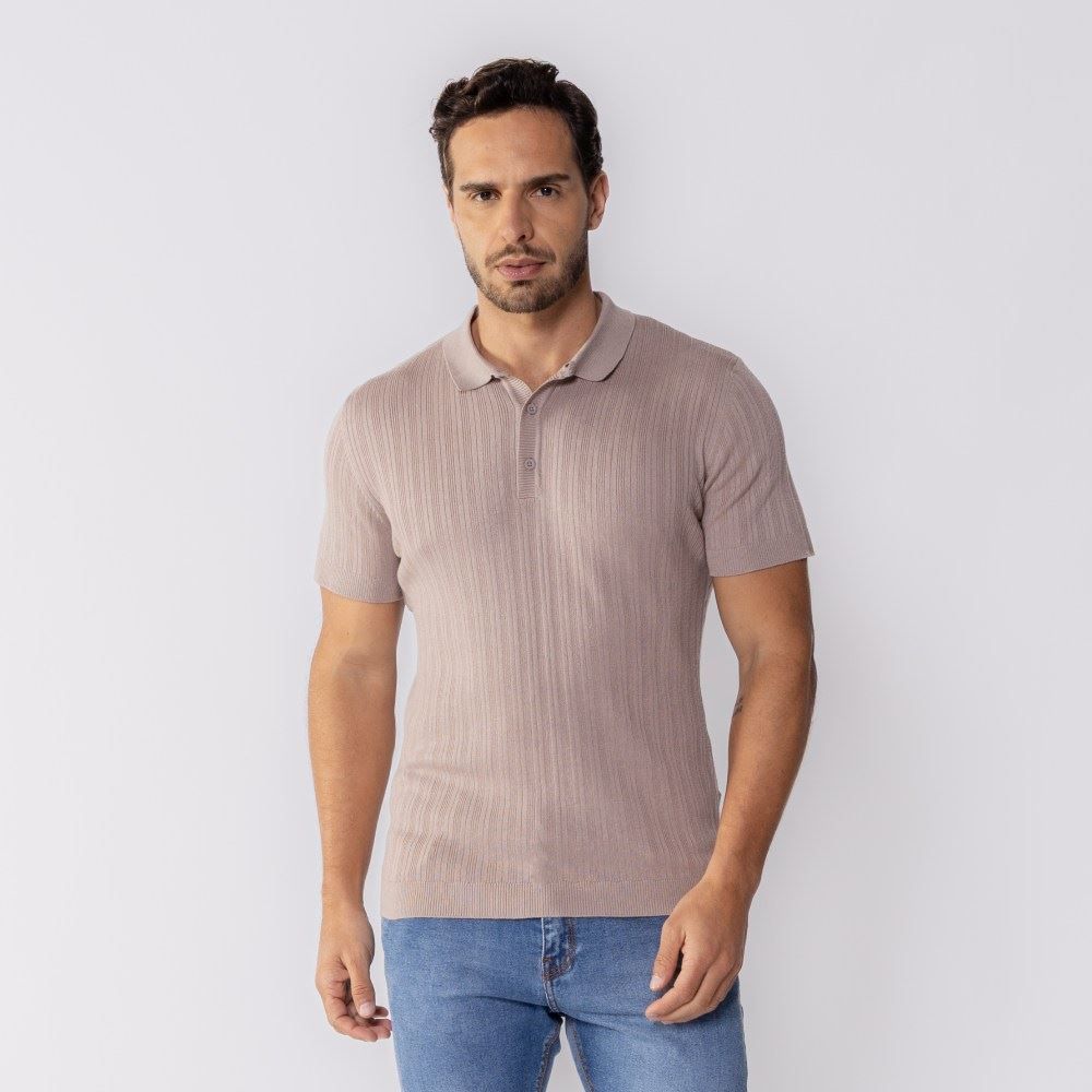 Camisa Polo Masculina Tricot Canelada Thing
