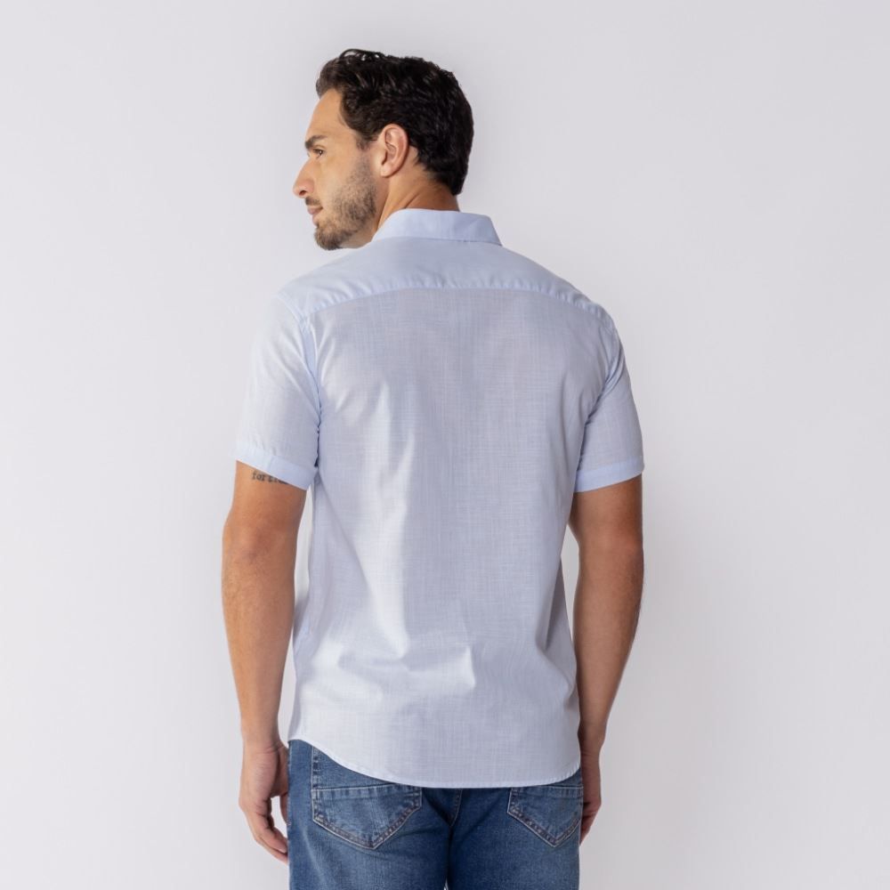 Camisa Social Masculina Manga Curta Marc Alain