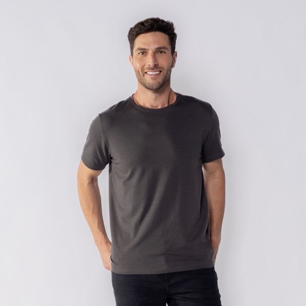 Camiseta Básica Masculina De Algodão Peruano Marc Alain