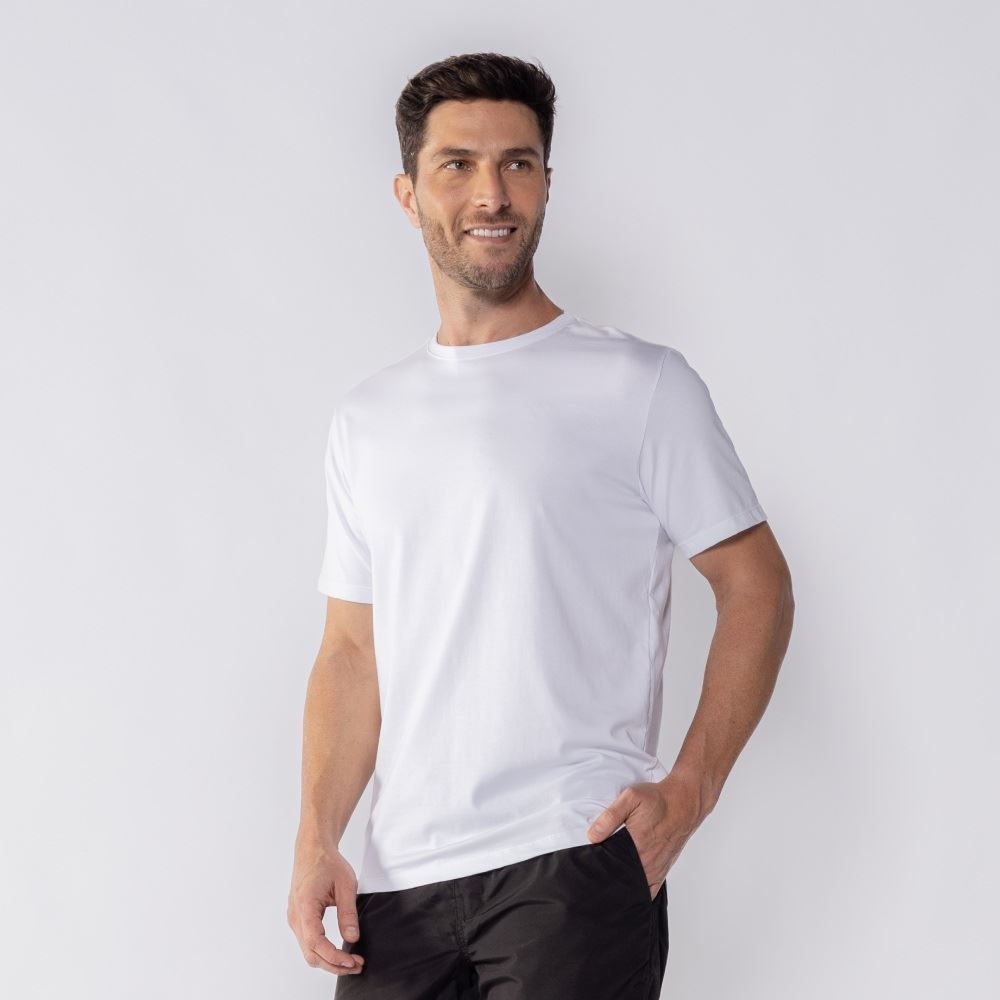 Camiseta Básica Masculina De Algodão Peruano Marc Alain