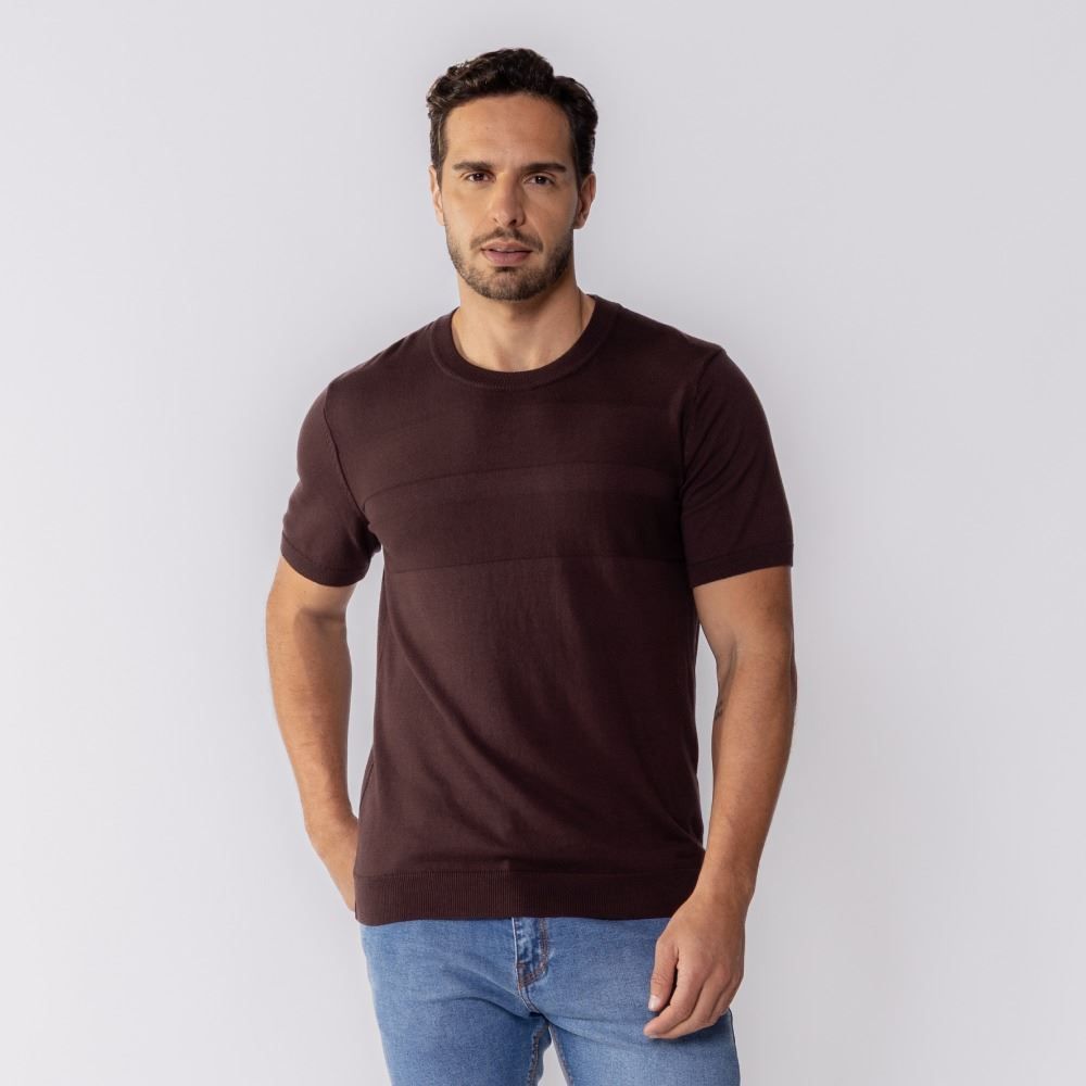 Camiseta Masculina Manga Curta Tricot Marc Alain