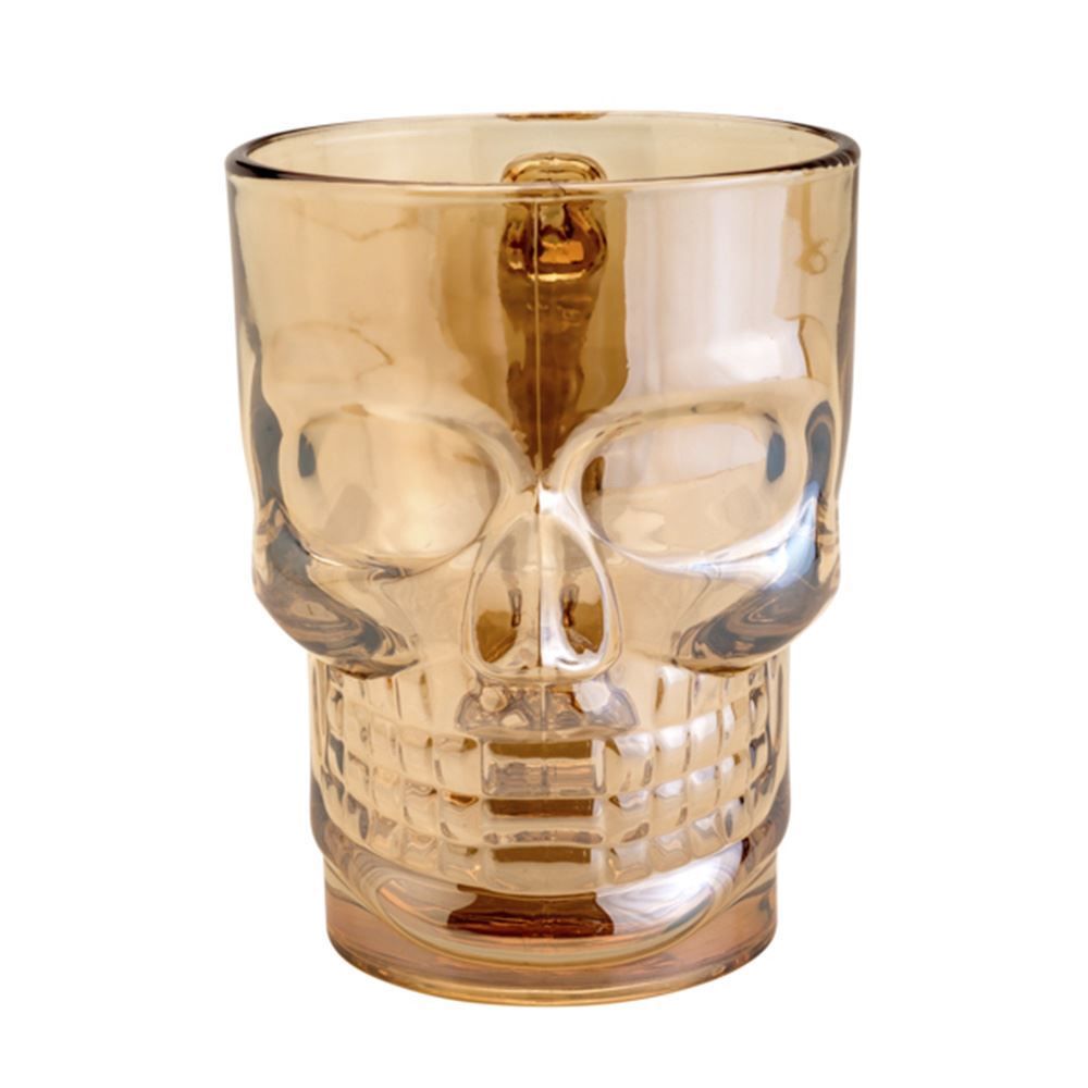 Caneca Chopp Caveira Rock 510Ml Lyor - Âmbar