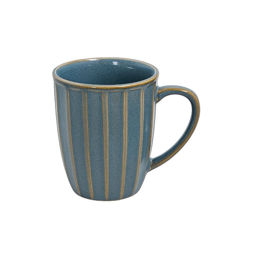 Caneca De Cerâmica Azul Striatto L' Hermitage - 330 Ml