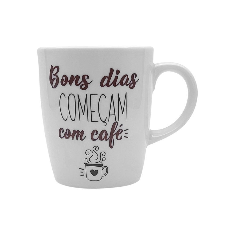 Caneca De Porcelana Estampada Havan Casa 230Ml - Bom Dia