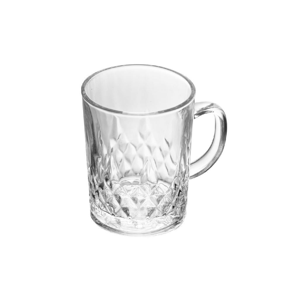 Caneca De Vidro Diamante Lyor 220 Ml - Transparente