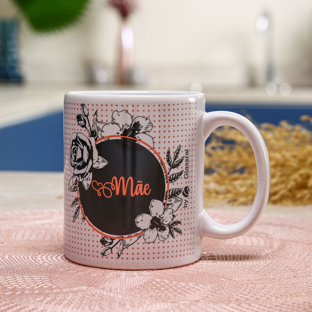 Caneca Em Cerâmica Glassral 300Ml - Flor De Mãe