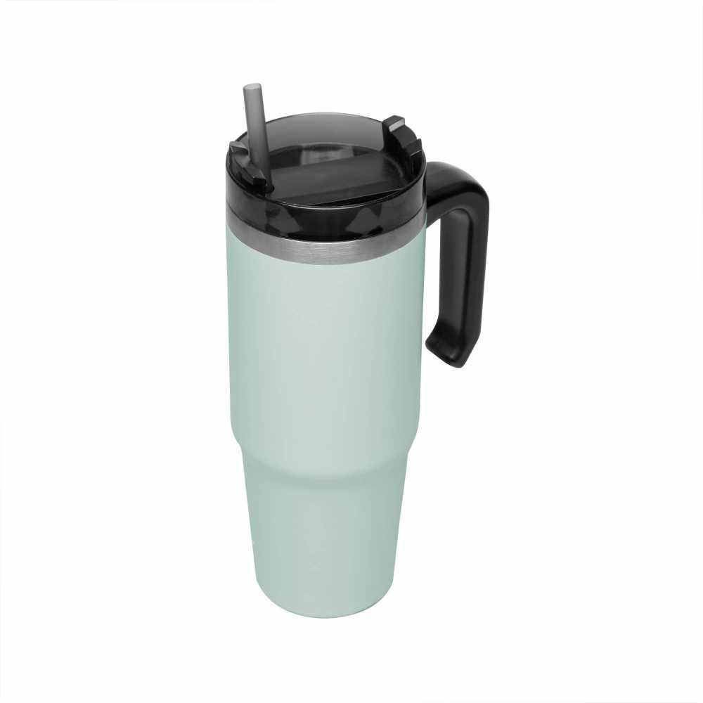 Caneca Térmica Slim Com Canudo Wolff 890Ml - Verde