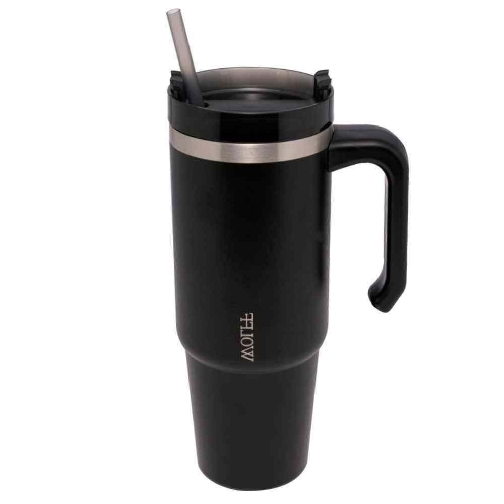 Copo Térmico Slim Com Canudo Wolff 890Ml - Preto