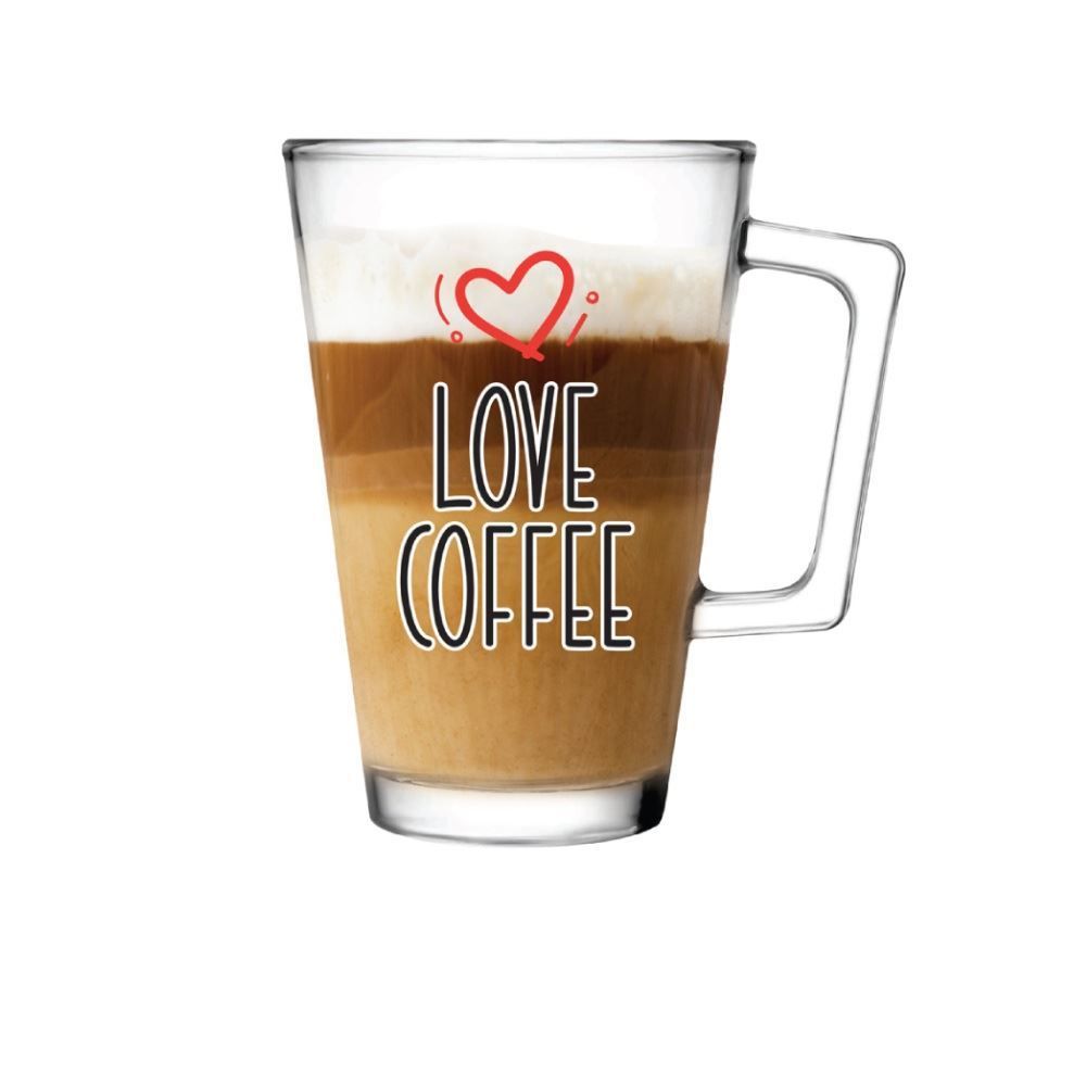 Caneca Vidro Love Coffee Ruvolo 230Ml - Transparente