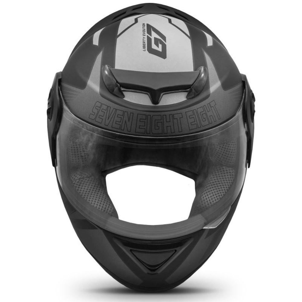 Capacete Liberty Evolution G7 Protork - PRETO/CINZA 58