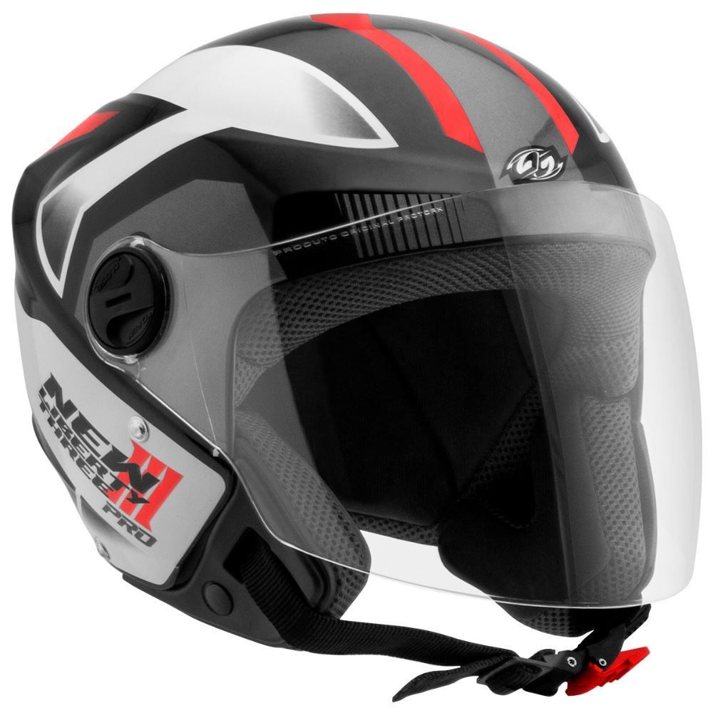 Capacete New Liberty Three Pro Protork - PRETO/VERMELHO 58