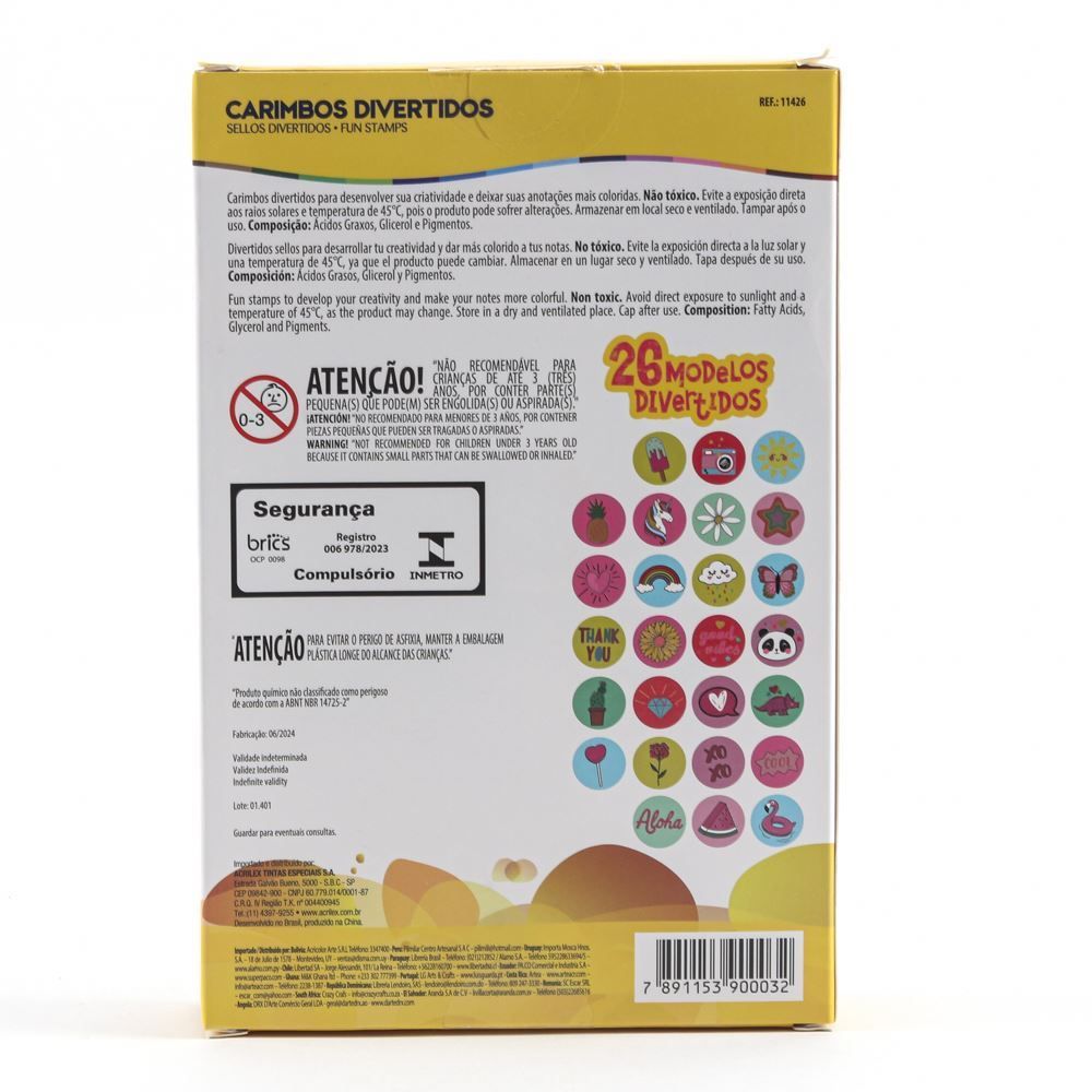 Carimbos Divertidos 26 Unidades Acrilex - 11426