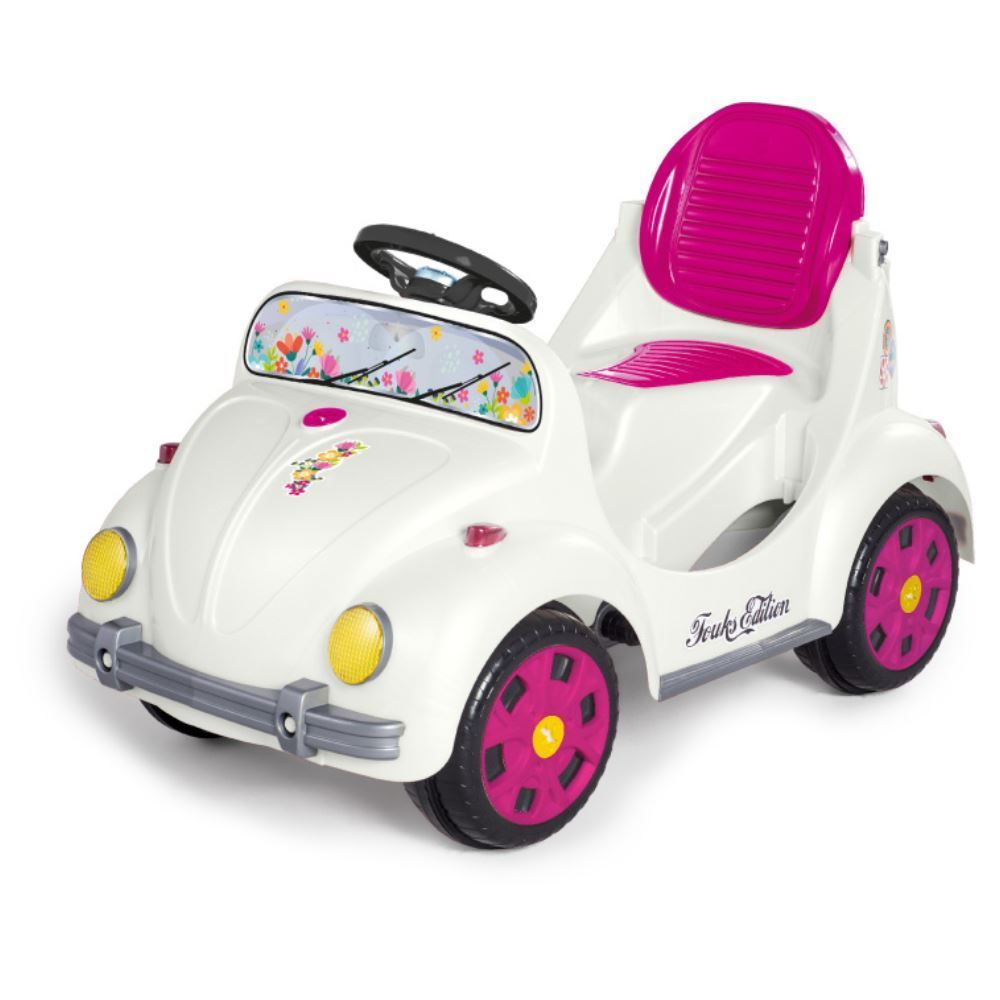 Carro Calesita Fouks Passeio E Pedal Branco/Rosa - 1053