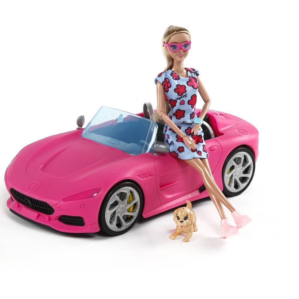 Carro Conversível Helena 2 Lugares Rosa C/ Boneca - HBR0663