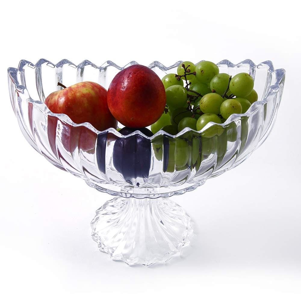 Centro De Mesa Com Pé Geneva Wolff 28Cm - Transparente
