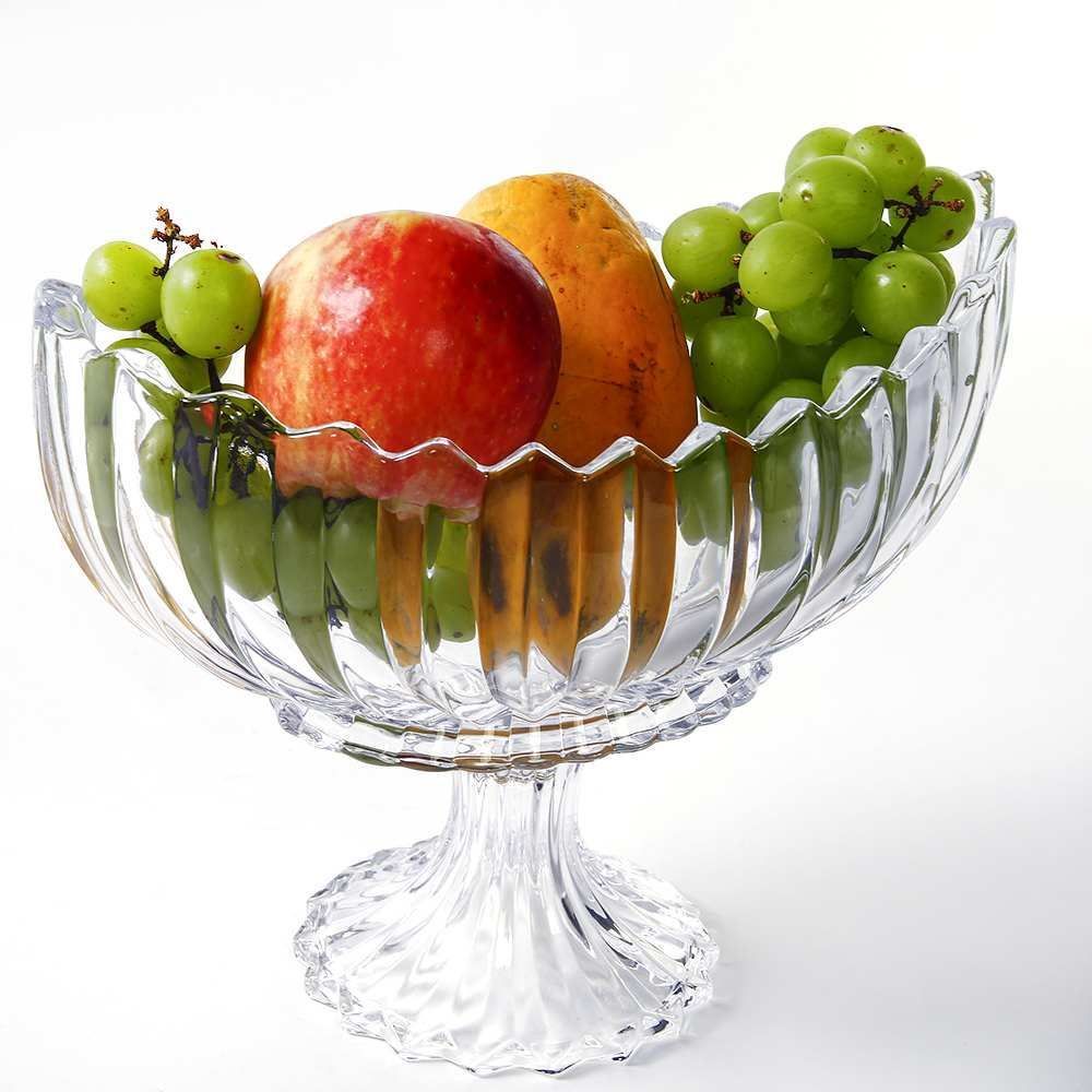 Centro De Mesa Com Pé Geneva Wolff 28Cm - Transparente