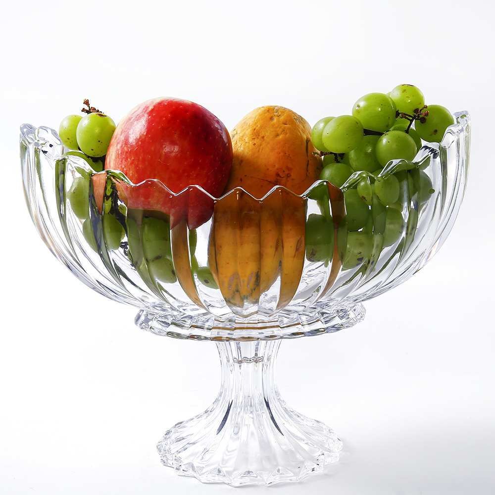 Centro De Mesa Com Pé Geneva Wolff 28Cm - Transparente