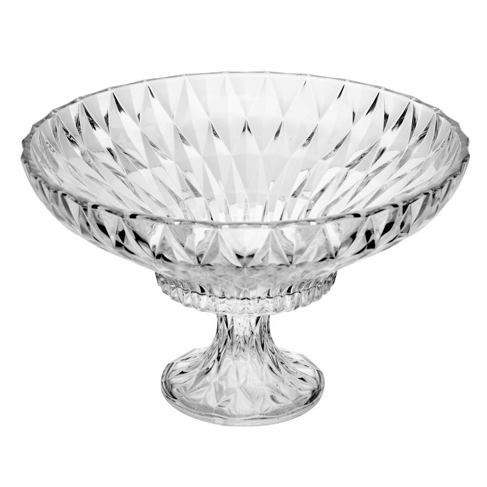 Centro De Mesa De Cristal Com Pé Diamond 32Cm Lyor
