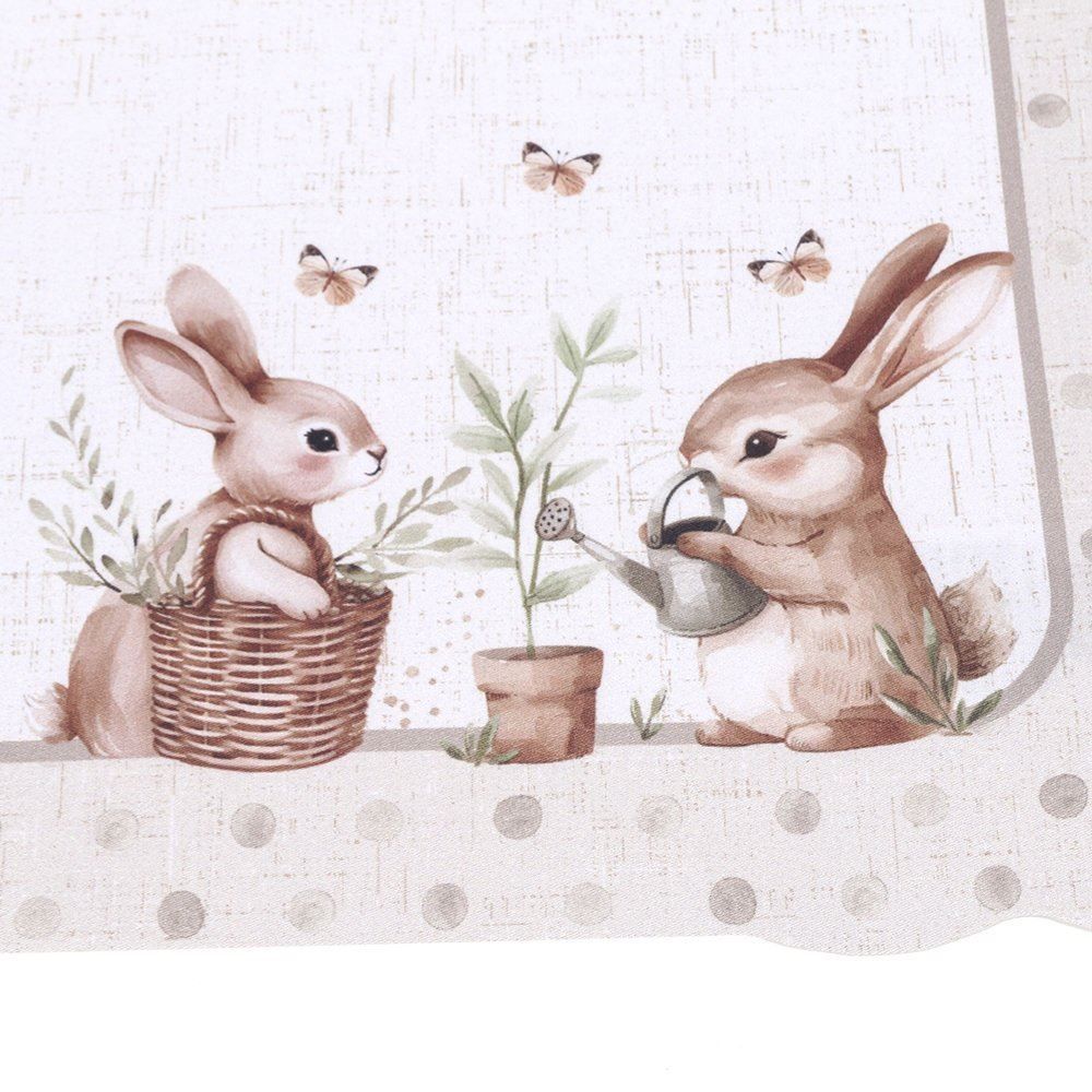 Centro de Mesa Páscoa 70X70 cm Havan Casa - Coelho Jardim Bege