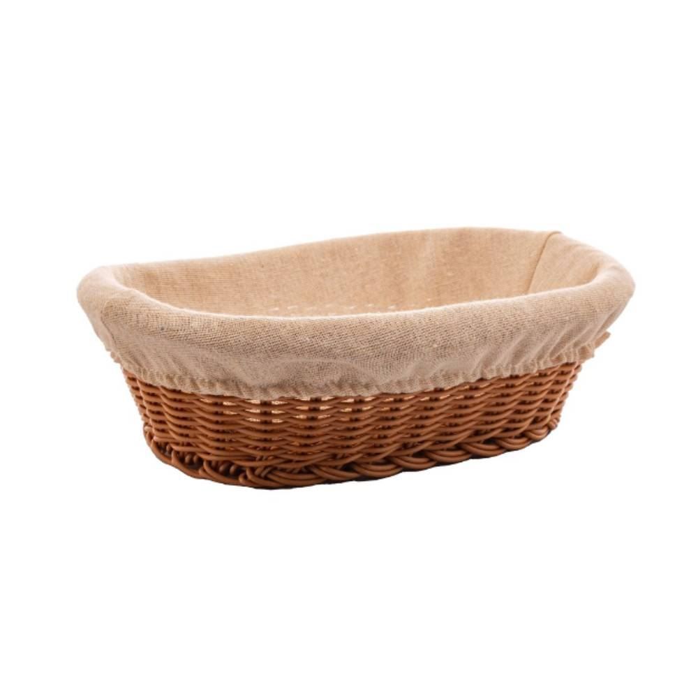 Cesta De Pão Oval Lyor 27X20cm - Tecido Natural