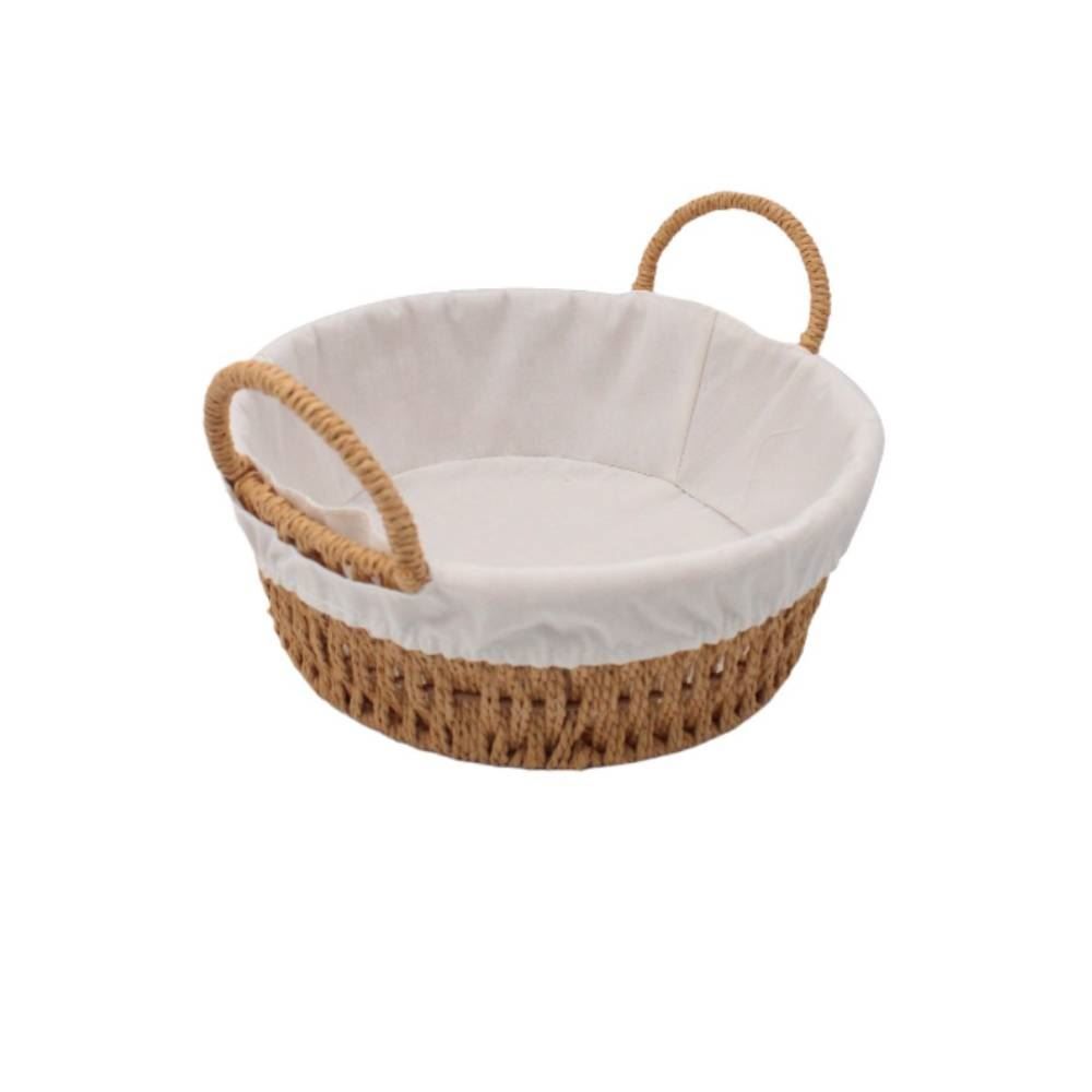Cesta De Pão Redonda Com Alça Havan Casa 26Cm - Tecido Natural