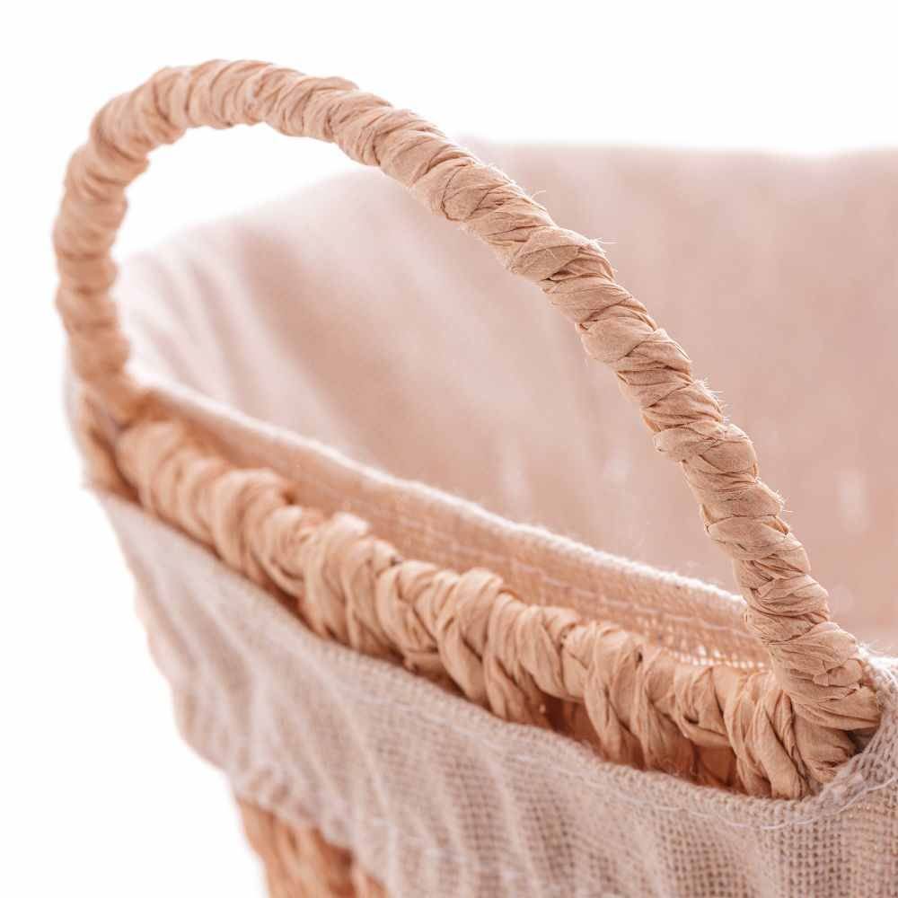 Cesta De Pão Redonda Com Alças Tecido Natural Wolff - 24cm