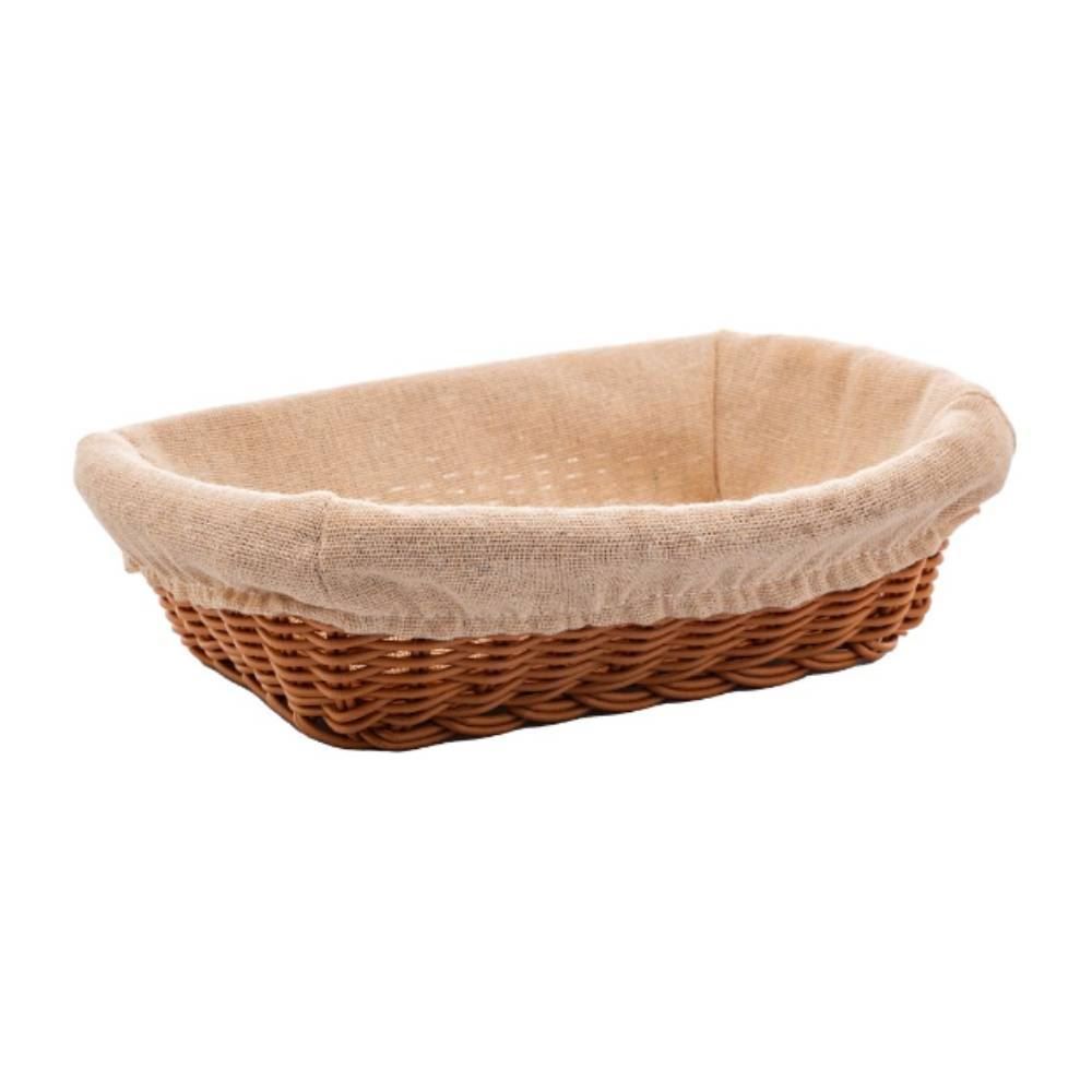 Cesta De Pão Retangular Lyor 24X17cm - Tecido Natural