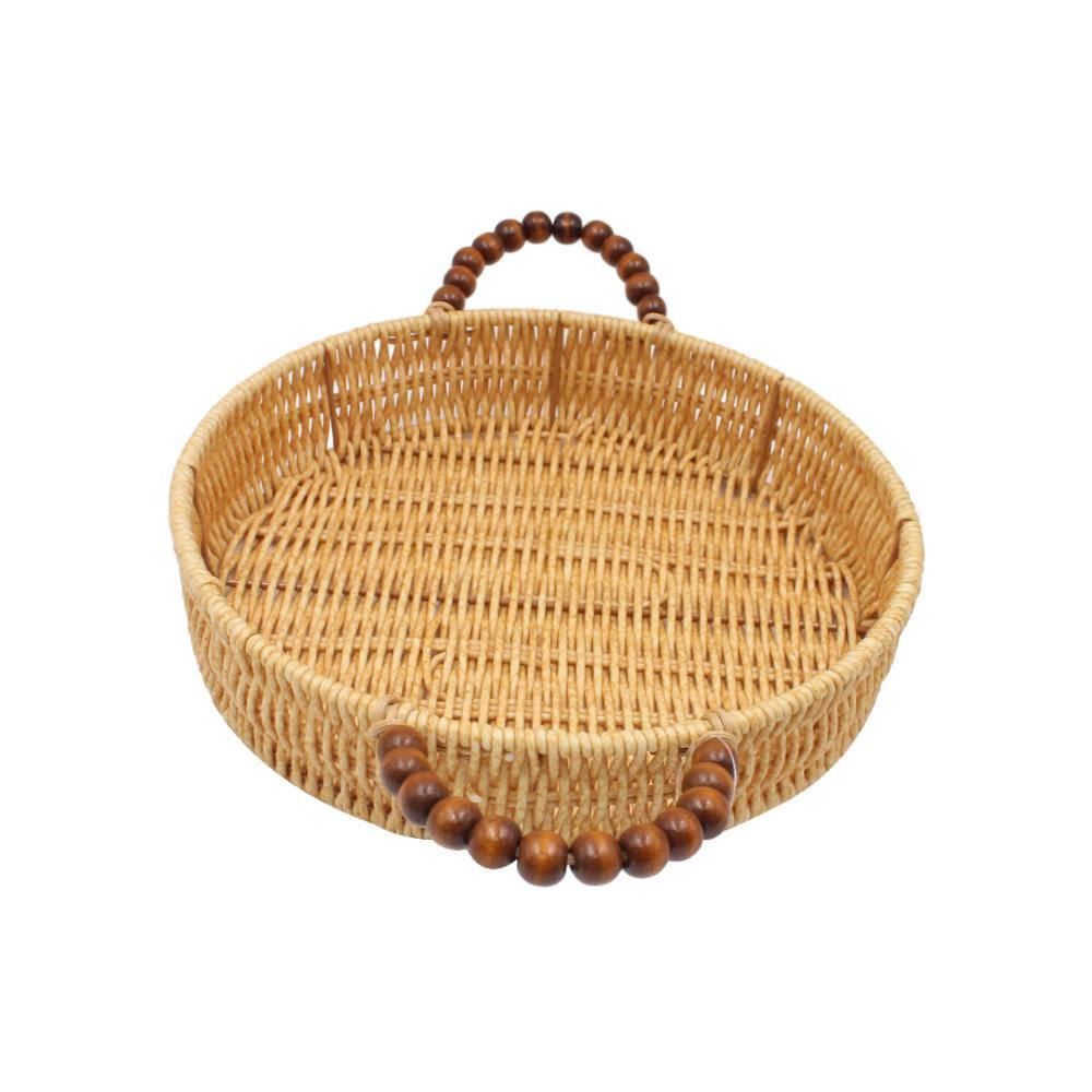 Cesta Redonda Com Alça Trama Havan Casa 26Cm - Natural