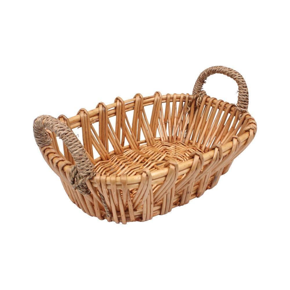 Cesto Oval Com Alça Fibra Vime 30Cm Havan Casa - Natural