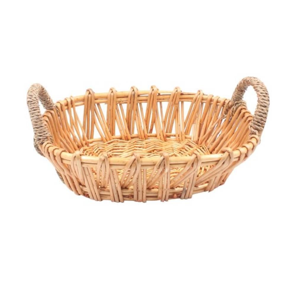 Cesto Oval Com Alça Fibra Vime 37Cm Havan Casa - Natural