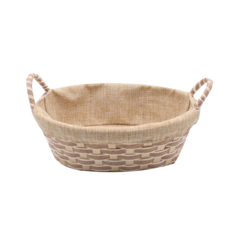 Cesto Oval Com Forro Havan Casa 25 Cm - Natural