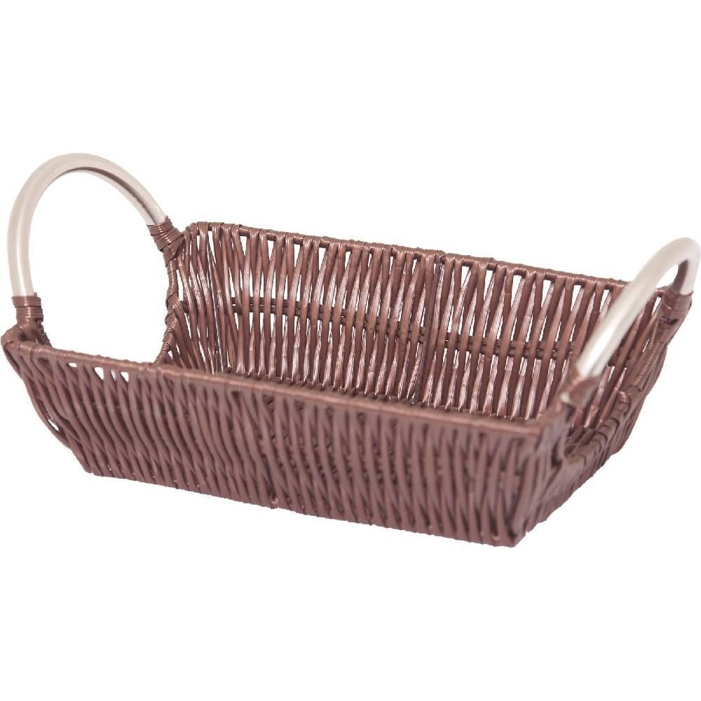 Cesto Retangular Com Alça Oval Mimo - Marrom