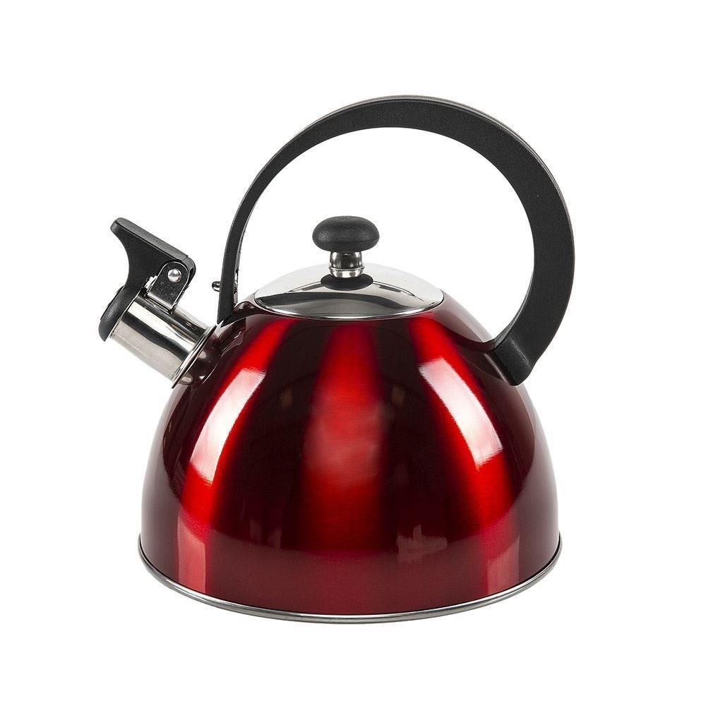 Chaleira Com Apito Aço Inox Havan Casa 2,5 Litros - Vermelho Espelhado