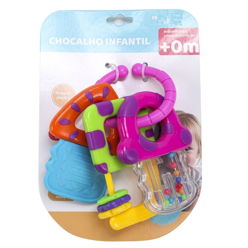 Chocalho Infantil Chaveiro - Colorido