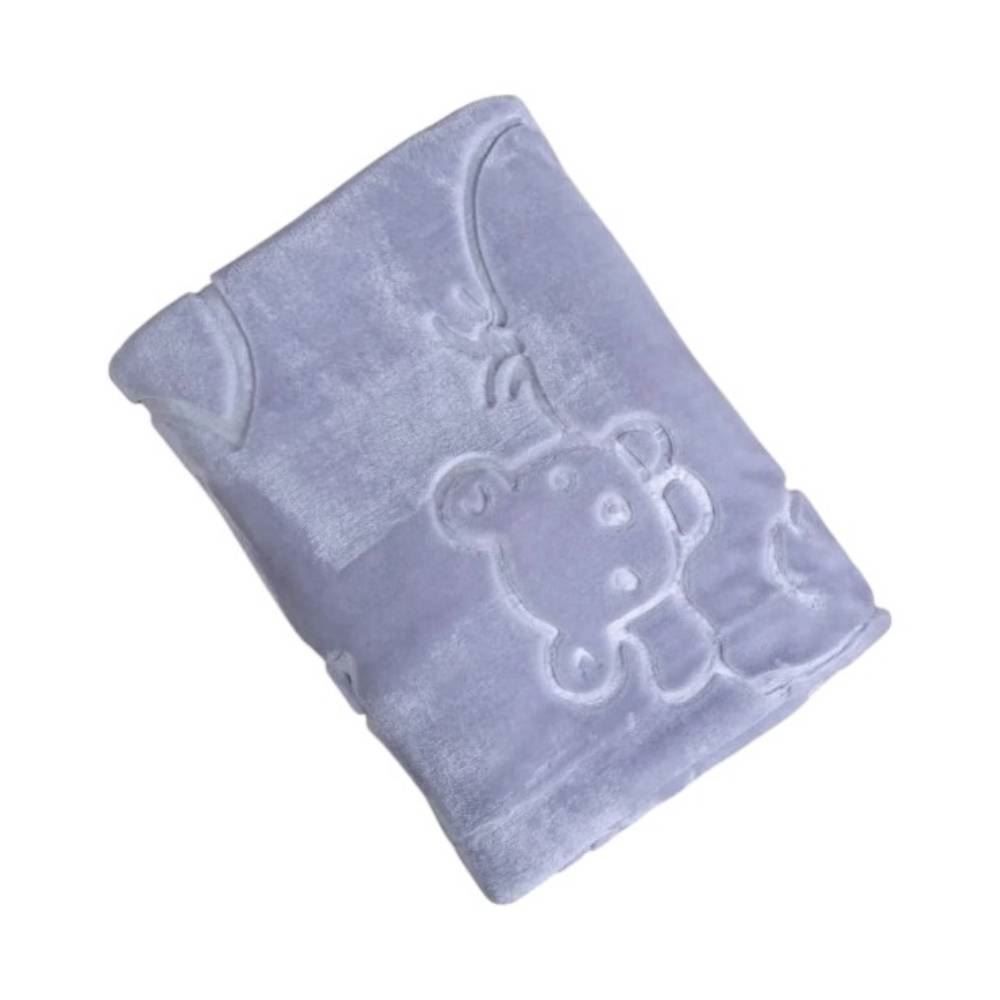 Cobertor De Bebê 100% Poliéster Alto Relevo Yoyo - Elefante Cinza