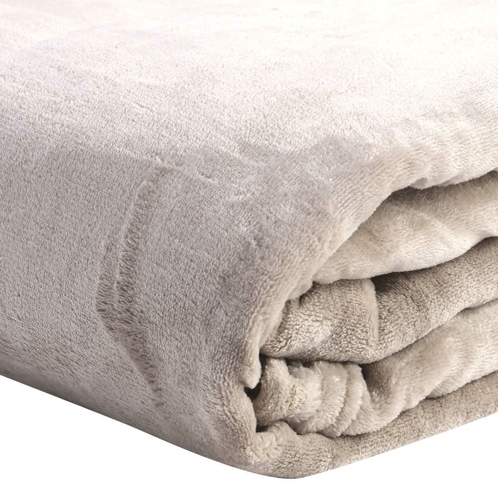 Cobertor Casal Microfibra Velour Neo Clássico Camesa - Bege