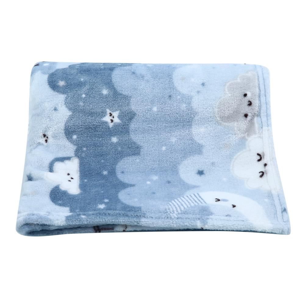 Cobertor Para Bebê Flannel Baby Camesa - Azul Céu
