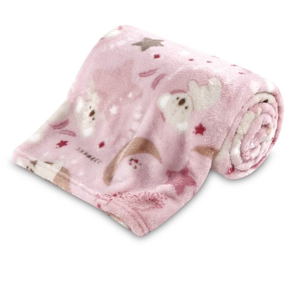 Cobertor Para Bebê Flannel Baby Camesa - Coala Rosa