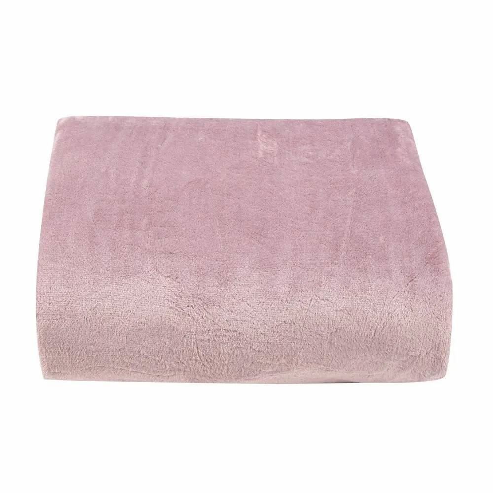 Cobertor Solteiro Microfibra Velour Clássico Camesa - Rosa Bebê