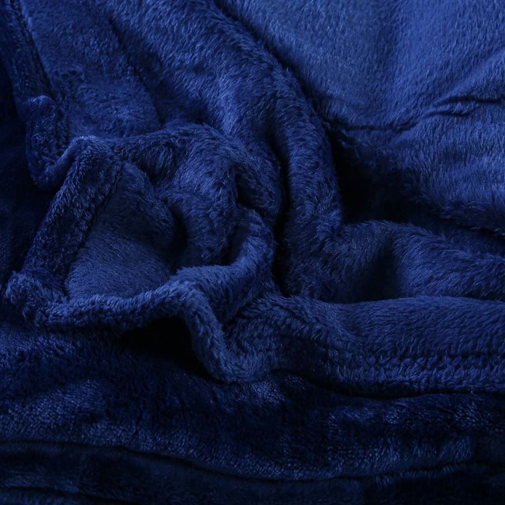 Cobertor Solteiro Microfibra Velour Clássico Camesa - Marinho