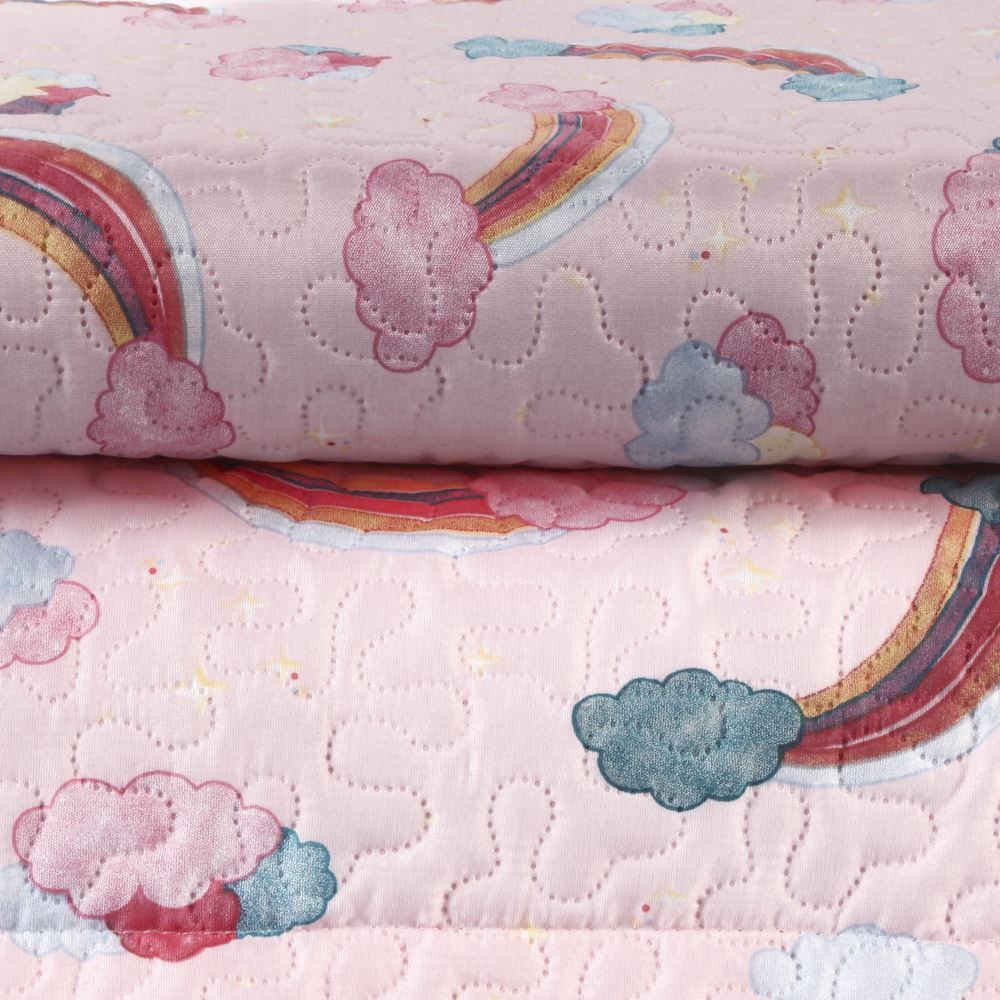 Kit Colcha Solteiro Dupla Face Matelado Havan Kids 2 Pçs - Unicórnio Rosa