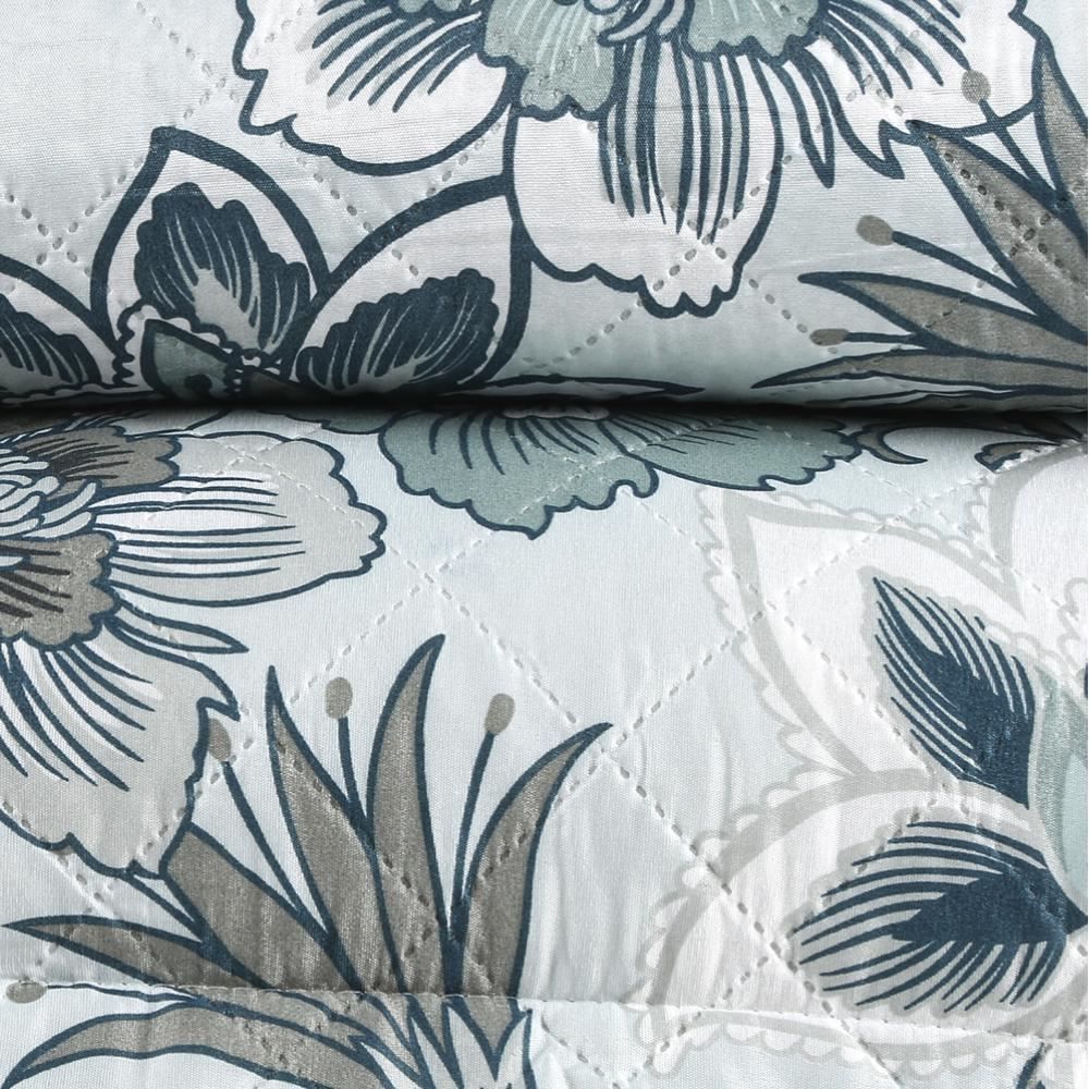 Kit Colcha King 100% Poliéster Havan Casa 3 Pçs - Siena Cinza Floral