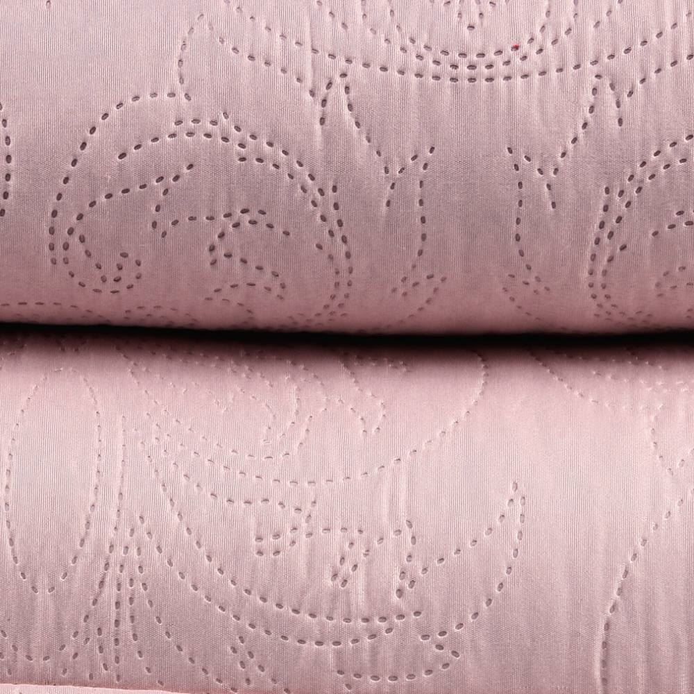 Kit Colcha King 100% Poliéster Lisa Rozac 3 Pçs - Rosa Pálido