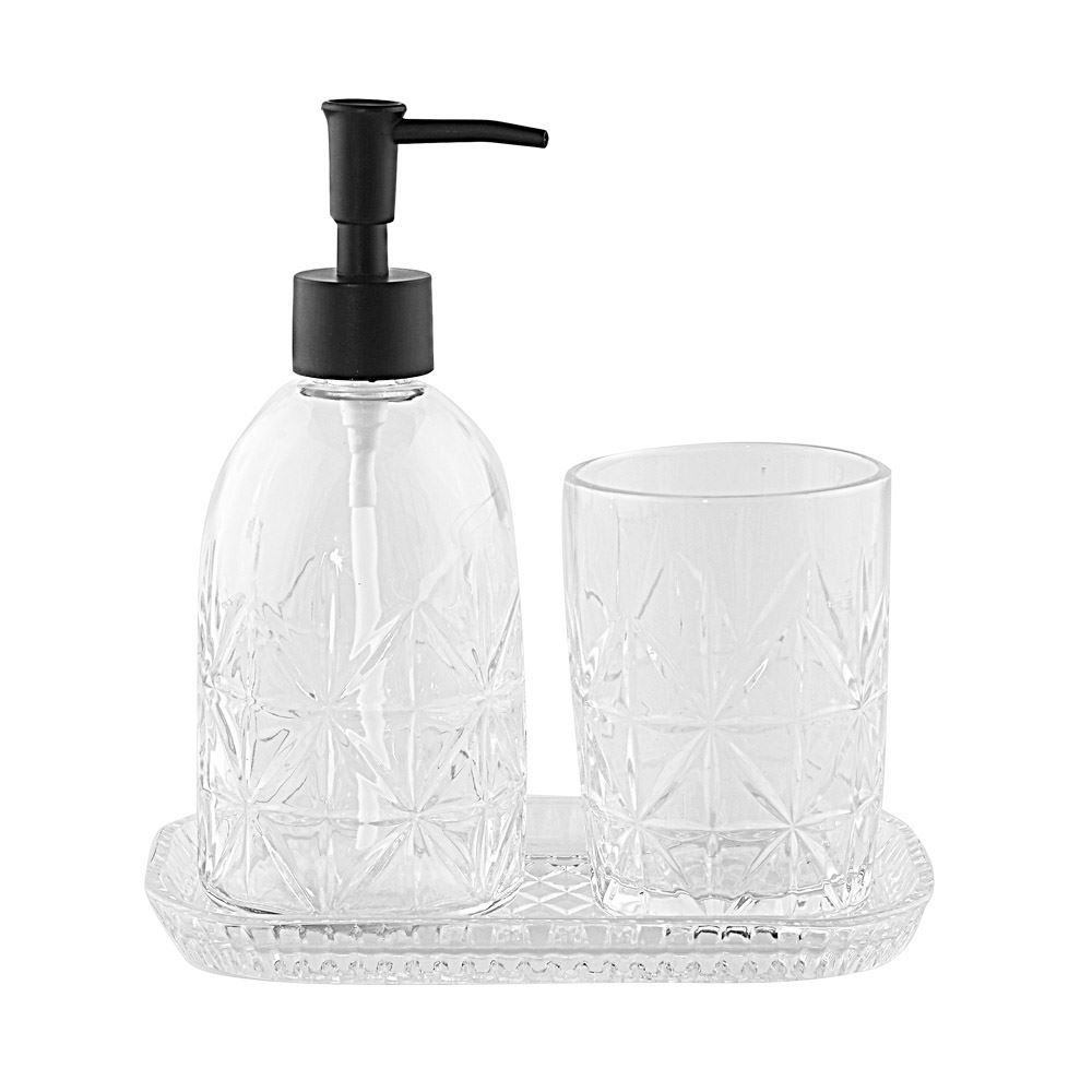 Conjunto De Banheiro Em Vidro Lyor 3 Peças - Paris Preto