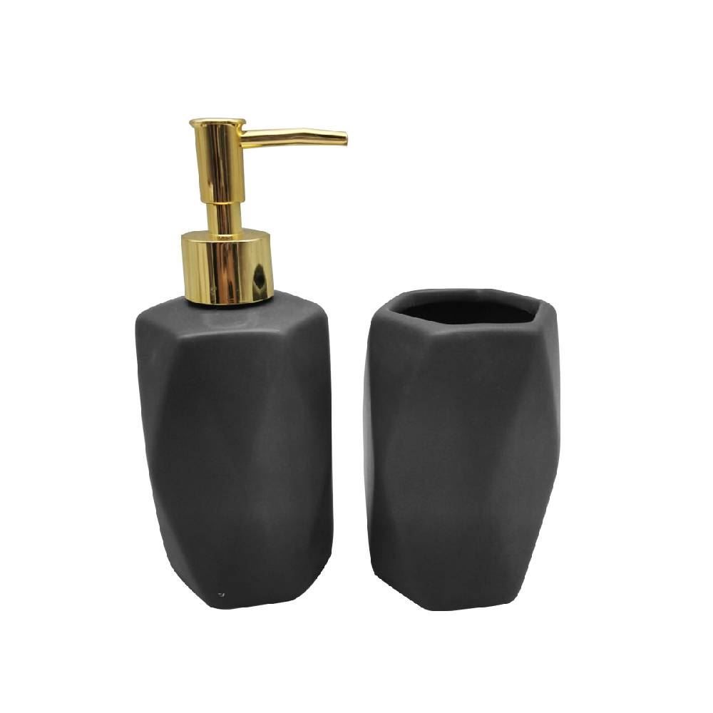 Conjunto De Banheiro Lara Da Havan Casa 2 Peças - Cinza com Dourado