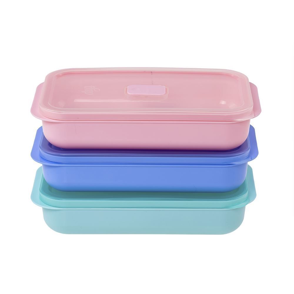 Jogo De Potes Hermético Para Micro-Ondas 1L Dup 3 Peças  - Plástico