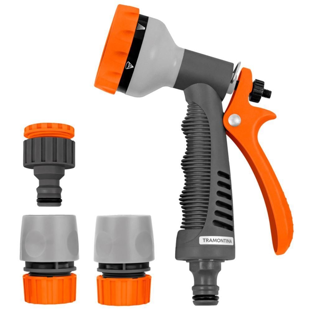 Conjunto Para Irrigação 4 Peças Com Engates Rápidos Tramontina - Cinza